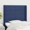 Cabecero Cama | Panel De Cabecera Con Orejas De Tela Azul 83x16x118/128 Cm Cfw593109