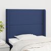 Cabecero Cama | Panel De Cabecera Con Orejas De Tela Azul 83x16x118/128 Cm Cfw192557