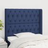 Cabecero Cama | Panel De Cabecera Con Orejas De Tela Azul 93x16x118/128 Cm Cfw651697