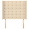 Cabecero Cama | Panel De Cabecera Con Orejas De Tela Color Crema 83x16x118/128 Cm Cfw792430