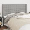 Cabecero Cama | Panel De Cabecera Con Orejas De Tela Gris Claro 183x16x118/128 Cm Cfw519996