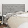 Cabecero Cama | Panel De Cabecera Con Orejas De Tela Gris Claro 183x16x118/128 Cm Cfw913617