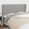 Cabecero Cama | Panel De Cabecera Con Orejas De Tela Gris Claro 183x23x118/128 Cm Cfw800554