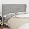 Cabecero Cama | Panel De Cabecera Con Orejas De Tela Gris Claro 183x23x118/128 Cm Cfw762181