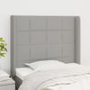 Cabecero Cama | Panel De Cabecera Con Orejas De Tela Gris Claro 83x16x118/128 Cm Cfw645463