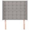 Cabecero Cama | Panel De Cabecera Con Orejas De Tela Gris Claro 83x16x118/128 Cm Cfw362530