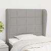 Cabecero Cama | Panel De Cabecera Con Orejas De Tela Gris Claro 83x23x118/128 Cm Cfw931042