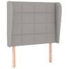 Cabecero Cama | Panel De Cabecera Con Orejas De Tela Gris Claro 83x23x118/128 Cm Cfw931042