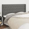 Cabecero Cama | Panel De Cabecera Con Orejas De Tela Gris Oscuro 183x16x118/128 Cm Cfw854527