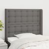 Cabecero Cama | Panel De Cabecera Con Orejas De Tela Gris Oscuro 83x16x118/128 Cm Cfw662788