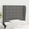 Cabecero Cama | Panel De Cabecera Con Orejas De Tela Gris Oscuro 83x23x118/128 Cm Cfw126811