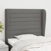 Cabecero Cama | Panel De Cabecera Con Orejas De Tela Gris Oscuro 83x23x118/128 Cm Cfw996585