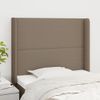 Cabecero Cama | Panel De Cabecera Con Orejas De Tela Gris Taupe 83x16x118/128 Cm Cfw951218