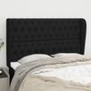 Cabecero Cama | Panel De Cabecera Con Orejas De Tela Negro 147x23x118/128 Cm Cfw827254