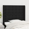 Cabecero Cama | Panel De Cabecera Con Orejas De Tela Negro 83x16x118/128 Cm Cfw981669