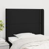 Cabecero Cama | Panel De Cabecera Con Orejas De Tela Negro 83x16x118/128 Cm Cfw916170