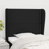 Cabecero Cama | Panel De Cabecera Con Orejas De Tela Negro 83x23x118/128 Cm Cfw166521