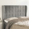 Cabecero Cama | Panel De Cabecera Con Orejas De Terciopelo Gris Claro 147x23x118/128 Cm Cfw207937