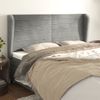 Cabecero Cama | Panel De Cabecera Con Orejas De Terciopelo Gris Claro 183x23x118/128 Cm Cfw955537