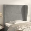 Cabecero Cama | Panel De Cabecera Con Orejas De Terciopelo Gris Claro 83x23x118/128 Cm Cfw262282