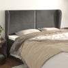 Cabecero Cama | Panel De Cabecera Con Orejas De Terciopelo Gris Oscuro 183x23x118/128 Cm Cfw587678