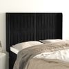 Cabecero Cama | Panel De Cabecera Con Orejas De Terciopelo Negro 147x16x118/128 Cm Cfw731972