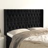 Cabecero Cama | Panel De Cabecera Con Orejas De Terciopelo Negro 147x16x118/128 Cm Cfw450193