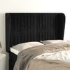 Cabecero Cama | Panel De Cabecera Con Orejas De Terciopelo Negro 147x23x118/128 Cm Cfw869761