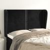 Cabecero Cama | Panel De Cabecera Con Orejas De Terciopelo Negro 147x23x118/128 Cm Cfw536985