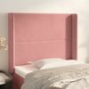 Cabecero Cama | Panel De Cabecera Con Orejas De Terciopelo Rosa 103x16x118/128 Cm Cfw384027