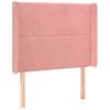 Cabecero Cama | Panel De Cabecera Con Orejas De Terciopelo Rosa 103x16x118/128 Cm Cfw384027