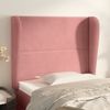 Cabecero Cama | Panel De Cabecera Con Orejas De Terciopelo Rosa 103x23x118/128 Cm Cfw494229