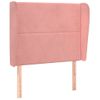 Cabecero Cama | Panel De Cabecera Con Orejas De Terciopelo Rosa 103x23x118/128 Cm Cfw494229