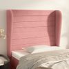 Cabecero Cama | Panel De Cabecera Con Orejas De Terciopelo Rosa 103x23x118/128 Cm Cfw358923