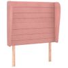 Cabecero Cama | Panel De Cabecera Con Orejas De Terciopelo Rosa 103x23x118/128 Cm Cfw358923