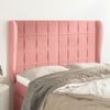 Cabecero Cama | Panel De Cabecera Con Orejas De Terciopelo Rosa 147x23x118/128 Cm Cfw573032