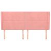 Cabecero Cama | Panel De Cabecera Con Orejas De Terciopelo Rosa 183x23x118/128 Cm Cfw392852