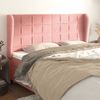 Cabecero Cama | Panel De Cabecera Con Orejas De Terciopelo Rosa 183x23x118/128 Cm Cfw278973