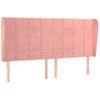 Cabecero Cama | Panel De Cabecera Con Orejas De Terciopelo Rosa 183x23x118/128 Cm Cfw278973