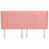 Cabecero Cama | Panel De Cabecera Con Orejas De Terciopelo Rosa 183x23x118/128 Cm Cfw278973