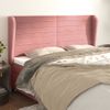 Cabecero Cama | Panel De Cabecera Con Orejas De Terciopelo Rosa 183x23x118/128 Cm Cfw398967