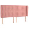 Cabecero Cama | Panel De Cabecera Con Orejas De Terciopelo Rosa 183x23x118/128 Cm Cfw997768