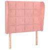 Cabecero Cama | Panel De Cabecera Con Orejas De Terciopelo Rosa 83x23x118/128 Cm Cfw542601