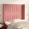 Cabecero Cama | Panel De Cabecera Con Orejas De Terciopelo Rosa 93x16x118/128 Cm Cfw426765