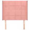 Cabecero Cama | Panel De Cabecera Con Orejas De Terciopelo Rosa 93x16x118/128 Cm Cfw725396