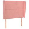 Cabecero Cama | Panel De Cabecera Con Orejas De Terciopelo Rosa 93x23x118/128 Cm Cfw688932