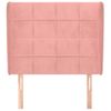 Cabecero Cama | Panel De Cabecera Con Orejas De Terciopelo Rosa 93x23x118/128 Cm Cfw319938