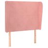 Cabecero Cama | Panel De Cabecera Con Orejas De Terciopelo Rosa 93x23x118/128 Cm Cfw157408