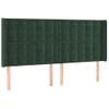 Cabecero Cama | Panel De Cabecera Con Orejas De Terciopelo Verde Oscuro 183x16x118/128cm Cfw178074