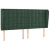 Cabecero Cama | Panel De Cabecera Con Orejas De Terciopelo Verde Oscuro 183x23x118/128cm Cfw183254